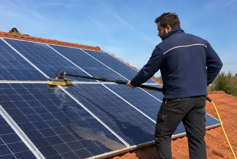 Nettoyage et entretien de panneaux solaires à la Cassaigne